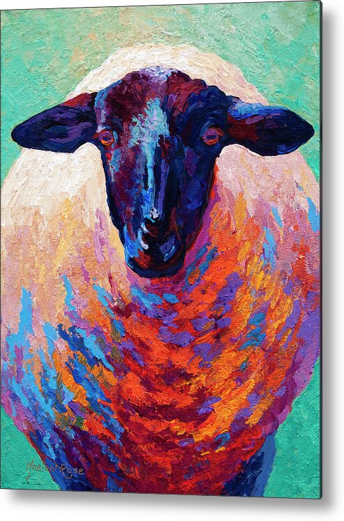 Suffolk Metal Print featuring the painting Suffolk Ewe by Marion Rose