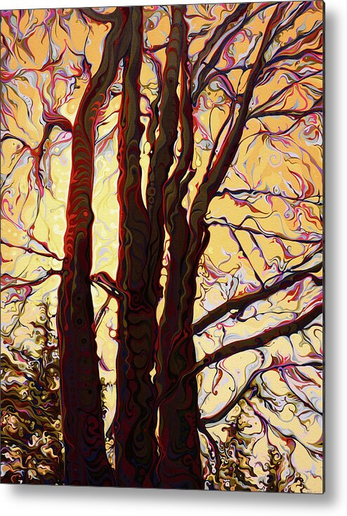 Tree Metal Print featuring the painting Sun-Shielding GallanTrees by Amy Ferrari