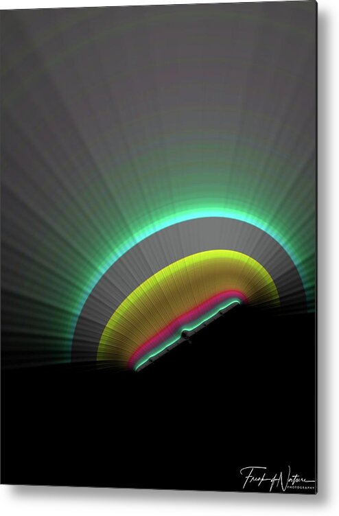 Abstract Metal Print featuring the photograph Sunrise in Space by Keith Lyman