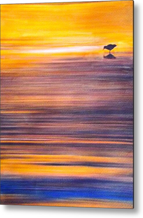 Sunset Metal Print featuring the painting Sunset Reflections by Cara Frafjord