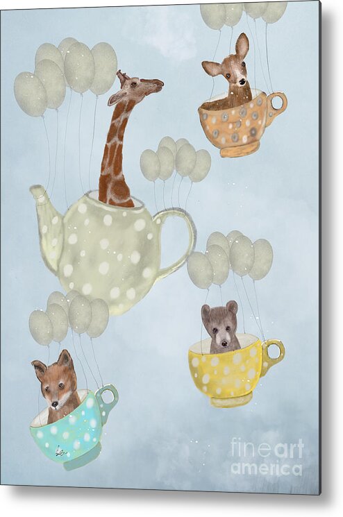 Animals Metal Print featuring the painting Tea Party by Bri Buckley