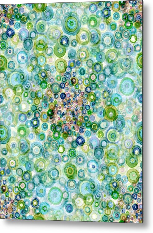 Concave Metal Print featuring the painting Teal And Olive Concavity by Regina Valluzzi