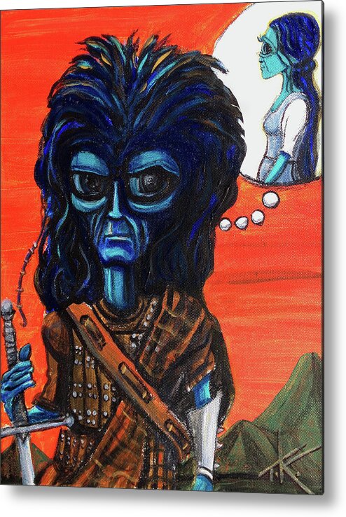 Braveheart Metal Print featuring the painting The Alien Braveheart by Similar Alien