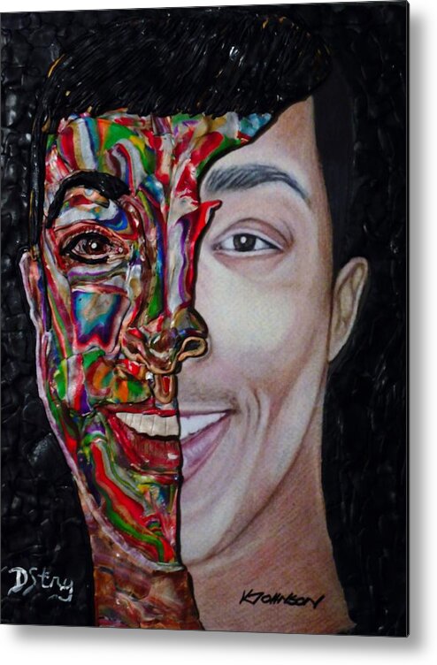 Portrait Metal Print featuring the mixed media The Artist Within by Deborah Stanley