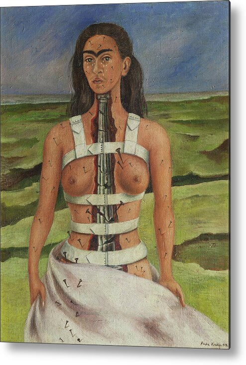 Frida Kahlo Metal Print featuring the painting The Broken Column by Frida Kahlo