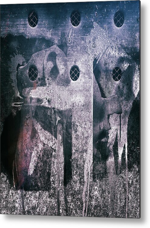 Face Metal Print featuring the digital art The broken head by Gabi Hampe