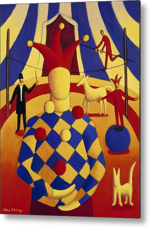 Circus Metal Print featuring the painting The circus blind juggler by Alan Kenny