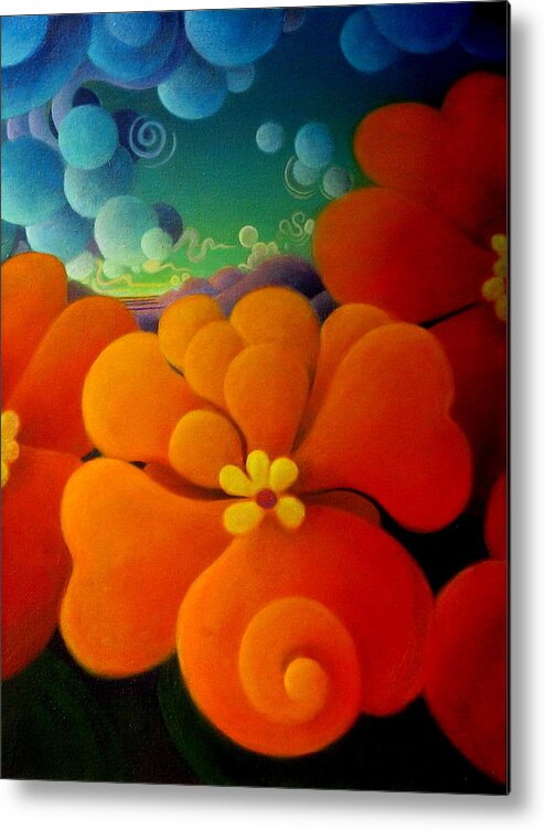 Flowers Metal Print featuring the painting The Hour that Follows by Richard Dennis