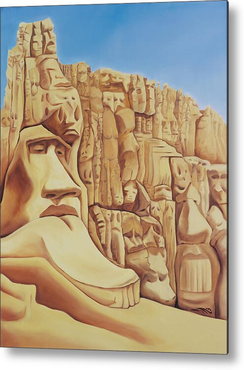 Surreal Landscape Metal Print featuring the painting the Impasse by Sandi Snead