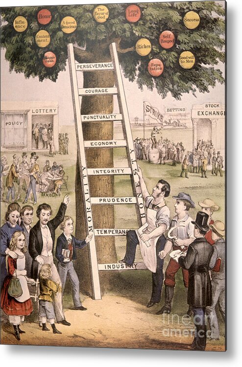 The Ladder Of Fortune To The American Dream Metal Print By