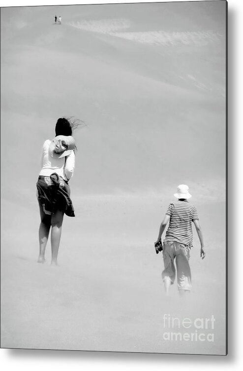 Digital Black And White Photo Metal Print featuring the photograph The Men Return by Tim Richards