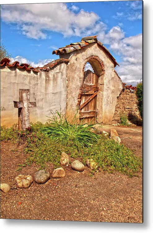 California Missions Metal Print featuring the photograph The North Gate - Mission San Miguel Arcangel, California by Denise Strahm