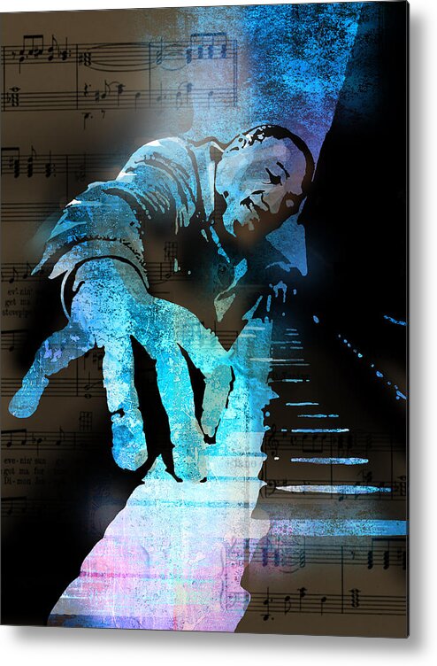 Blues Metal Print featuring the painting The Piano Man by Paul Sachtleben