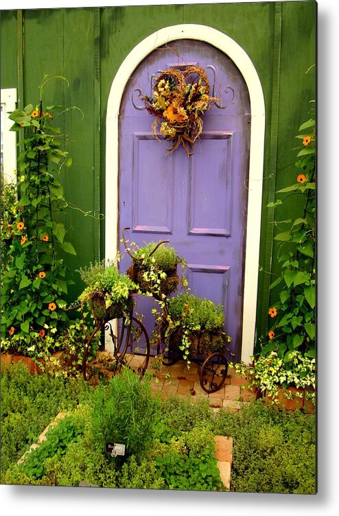 Purple Metal Print featuring the photograph The Purple Door by Michiale Schneider