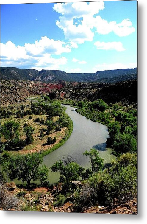 New Mexico Metal Print featuring the photograph The River Chama At Red Rocks by Sian Lindemann