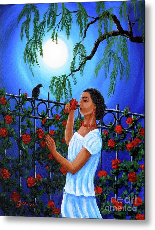 Frida Metal Print featuring the painting The Scent of Red Roses by Laura Iverson