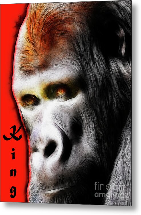 Gorilla Metal Print featuring the photograph The Silverback Gorilla . King of the Jungle by Wingsdomain Art and Photography