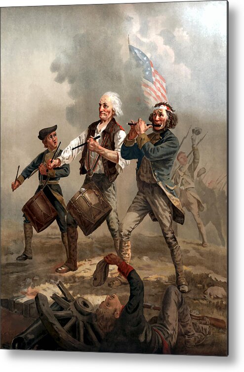 Yankee Doodle Metal Print featuring the painting The Spirit of '76 by War Is Hell Store