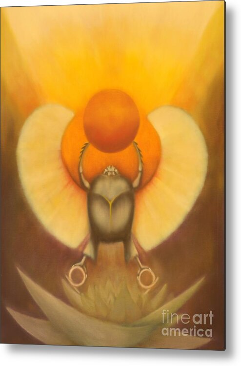 Wicca Prints Metal Print featuring the painting The Sun at Night by Roger Williamson