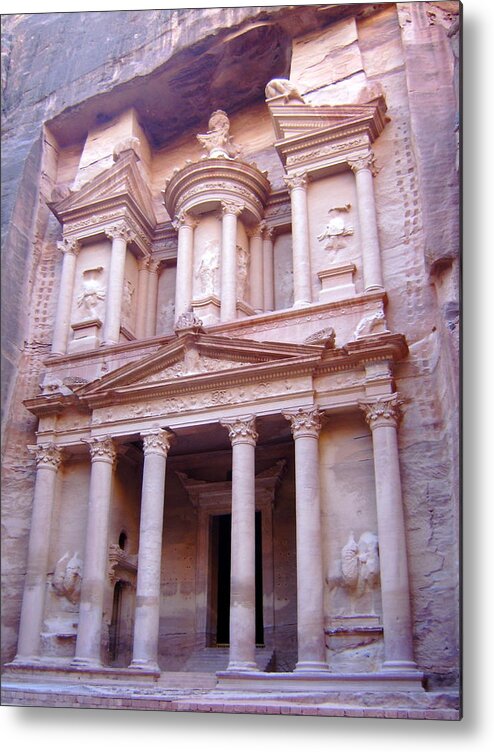 Petra Metal Print featuring the photograph The Treasury by Larry Underwood