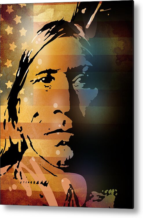 Native American Metal Print featuring the painting The Vanishing American by Paul Sachtleben