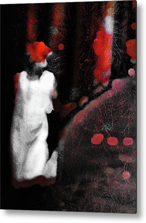 Woman Metal Print featuring the photograph The woman with the white dress by Gabi Hampe