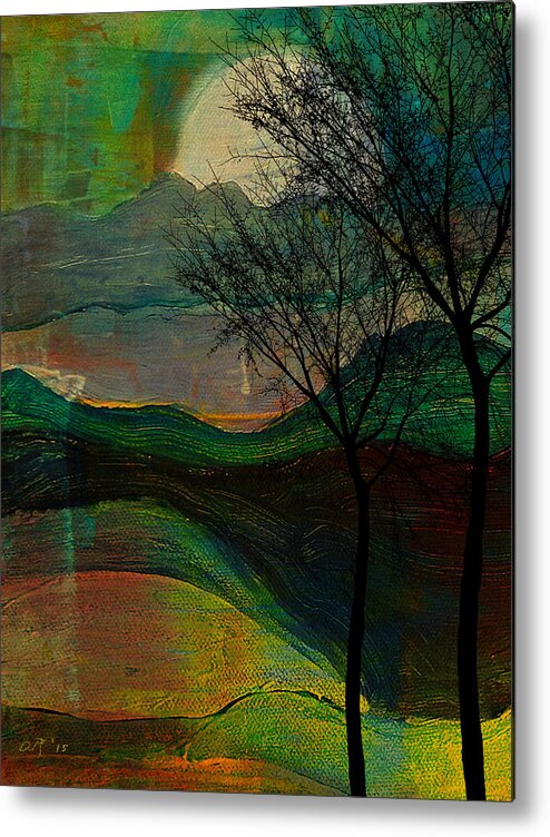 Abstract Metal Print featuring the painting These Hills by Amy Shaw