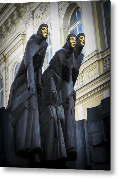 Landmarks Metal Print featuring the photograph Three Muses - Calliope Thalia and Melpomene by Mary Lee Dereske