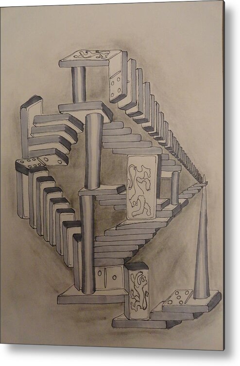 Geometic Metal Print featuring the drawing Tispy-Turvey by Susan Anderson