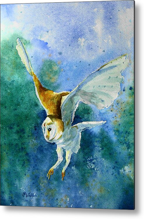 Owl Metal Print featuring the painting To Catch a Mouse by Judy Fischer Walton