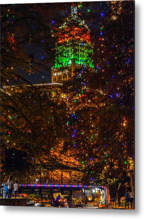Tower Life Building Metal Print featuring the photograph Tower Life Christmas by David Meznarich