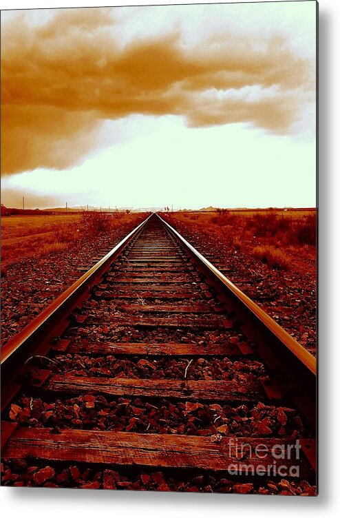 Marfa Metal Print featuring the photograph Marfa Texas America Southwest Tracks To California by Michael Hoard