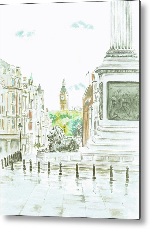 London Metal Print featuring the painting Trafalgar Square by Elizabeth Lock