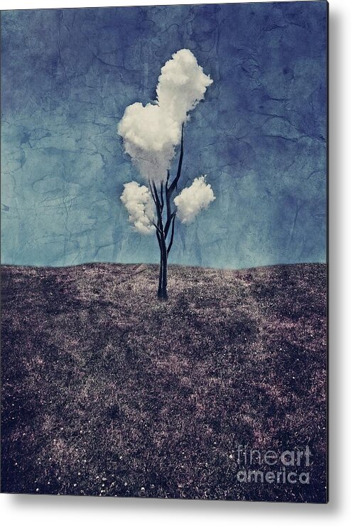 Tree Metal Print featuring the digital art Tree Clouds 01d2 by Aimelle