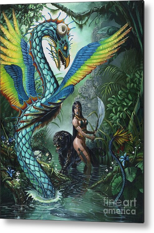 Dragon Metal Print featuring the painting Tropical Temptress by Stanley Morrison