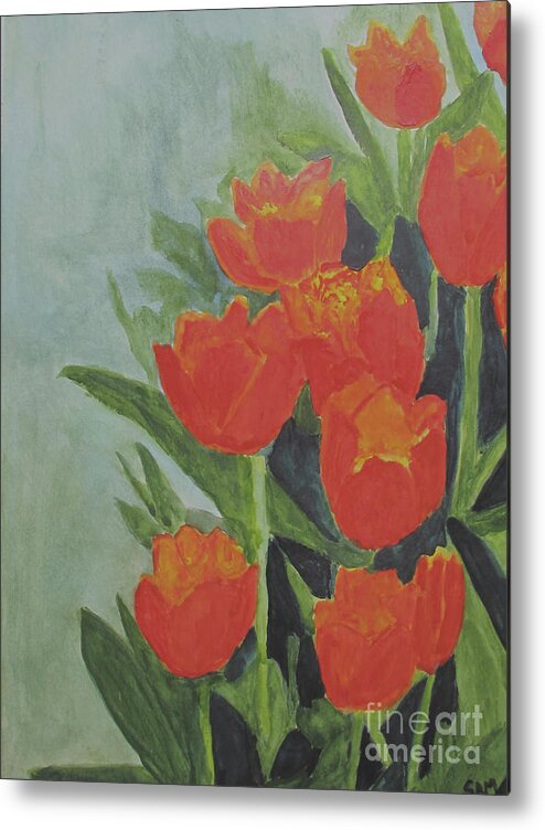 Tulip Metal Print featuring the painting Tulips by Sandy McIntire