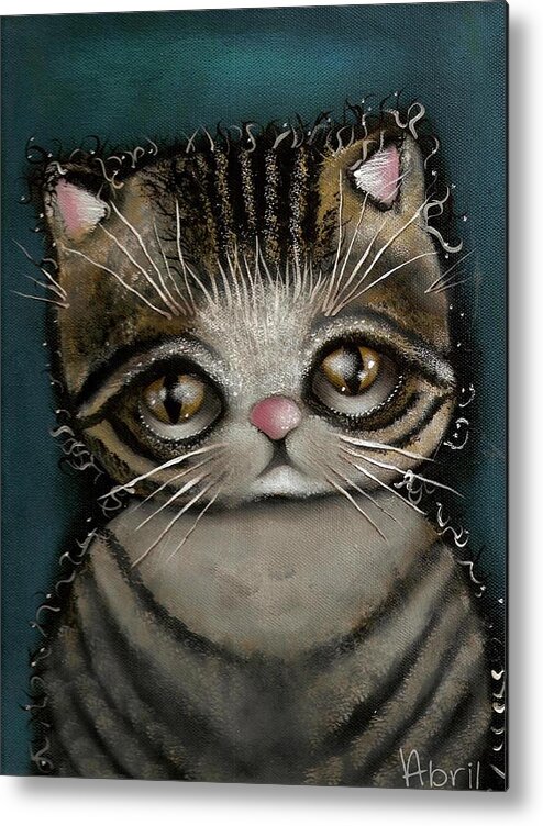 Kittie Cat Metal Print featuring the painting Tully by Abril Andrade