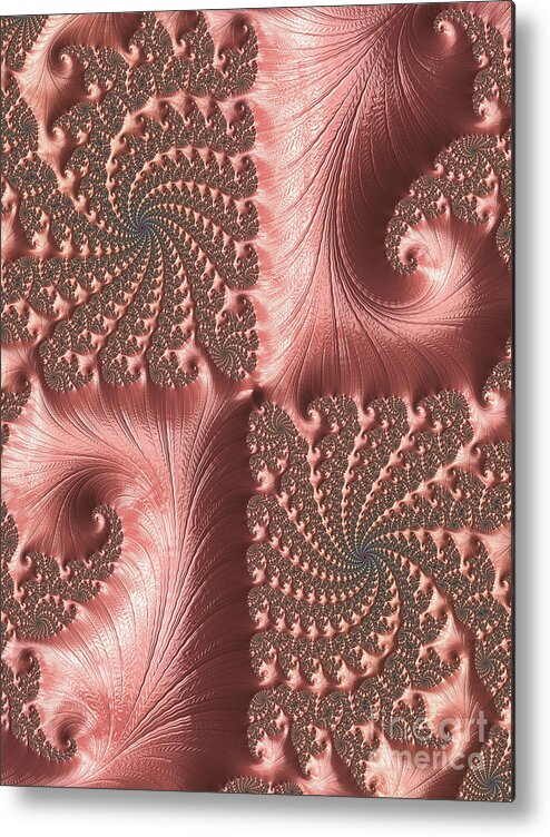 Fractal Metal Print featuring the digital art Twisted Coral by Elaine Teague