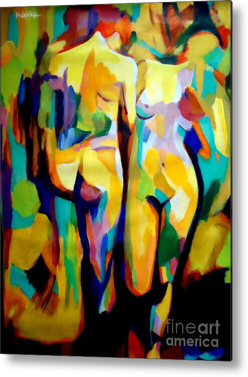 Affordable Paintings For Sale Metal Print featuring the painting Two figures by Helena Wierzbicki