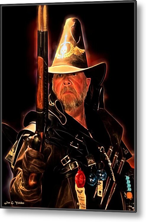 Fantasy Metal Print featuring the painting Two Stake Shot Gun by Jon Volden