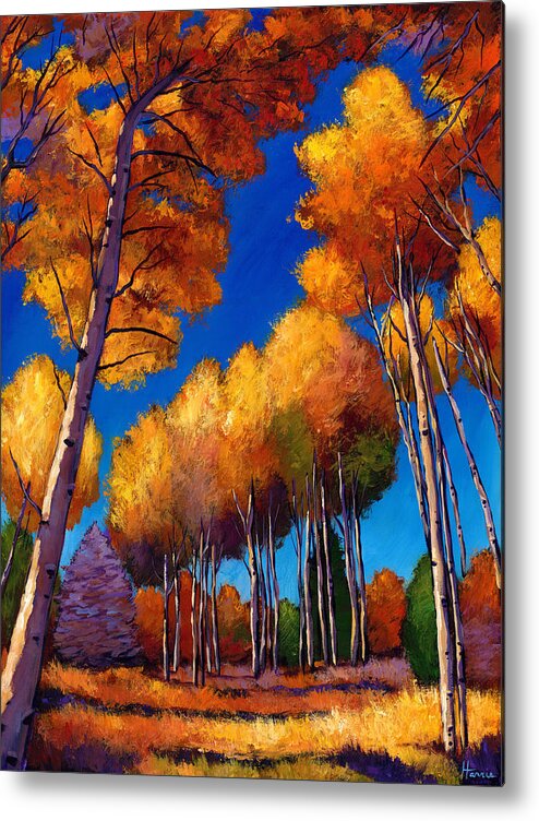 Autumn Aspen Metal Print featuring the painting Up and Away by Johnathan Harris