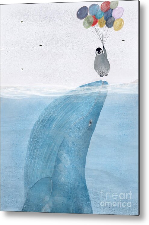 Whale Metal Print featuring the painting Uplifting by Bri Buckley