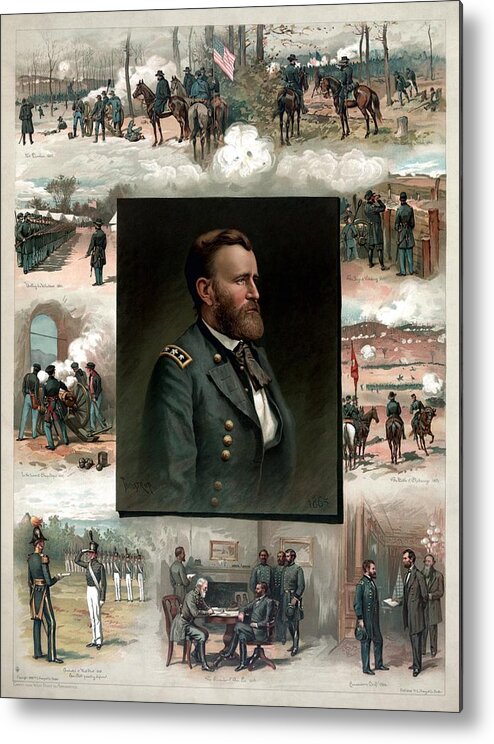 President Grant Metal Print featuring the painting US Grant's Career In Pictures by War Is Hell Store