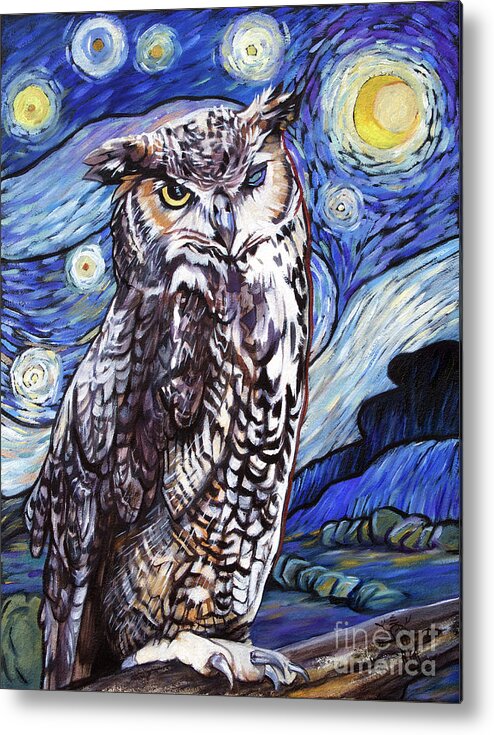 Owl Metal Print featuring the painting Van who? by J W Baker