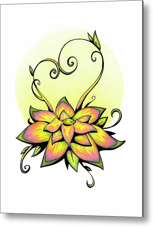 Flower Metal Print featuring the drawing Vibrant Flower 8 by Sipporah Art and Illustration
