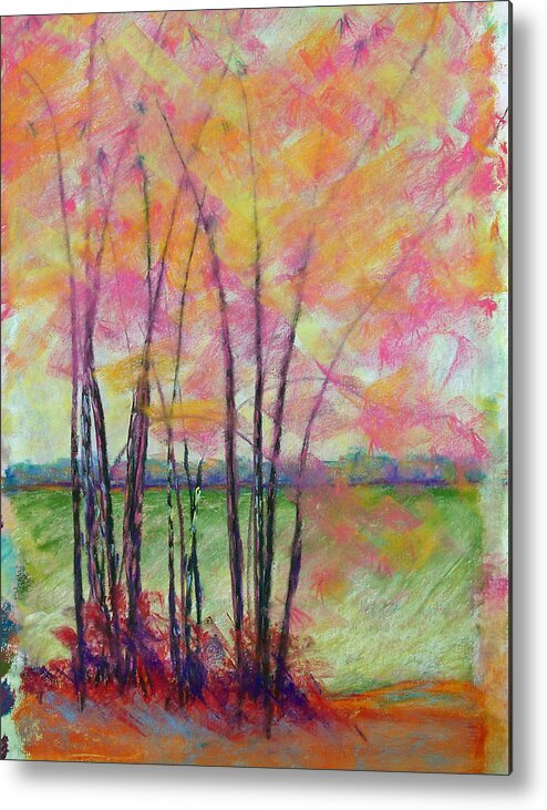 Edison Metal Print featuring the painting View Through Bamboo by Laurie Paci