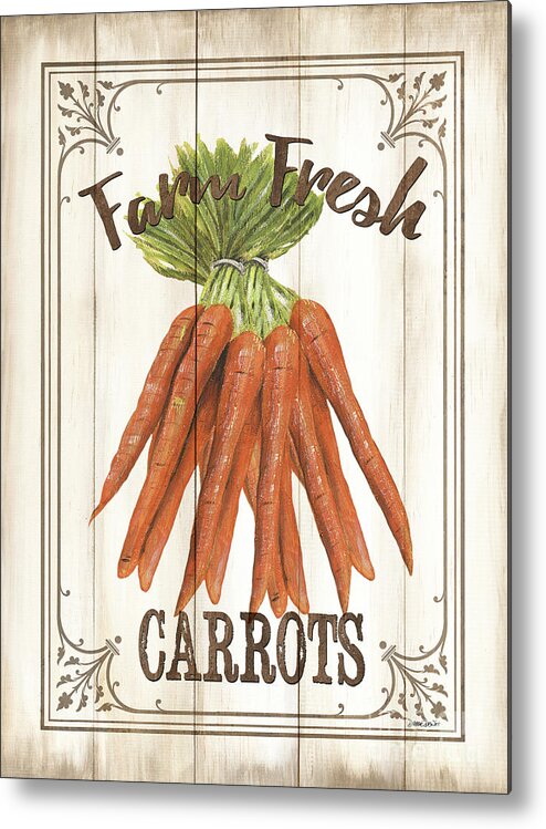 Carrots Metal Print featuring the painting Vintage Fresh Vegetables 3 by Debbie DeWitt