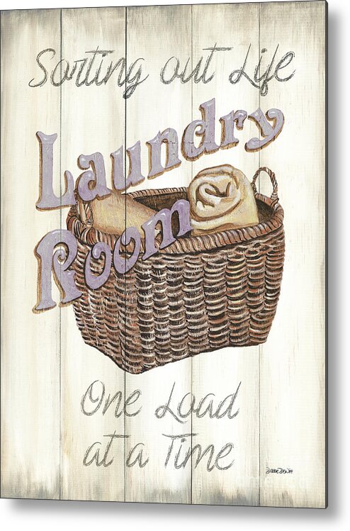 Laundry Metal Print featuring the painting Vintage Laundry Room 2 by Debbie DeWitt