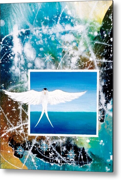 Beach House Metal Print featuring the painting Visitor from Oceania by Lee Pantas