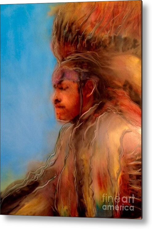  Metal Print featuring the painting Wakantanka maka kin Kaye by FeatherStone Studio Julie A Miller